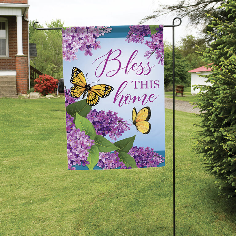 bless this home purple garden flag by carson flag trends