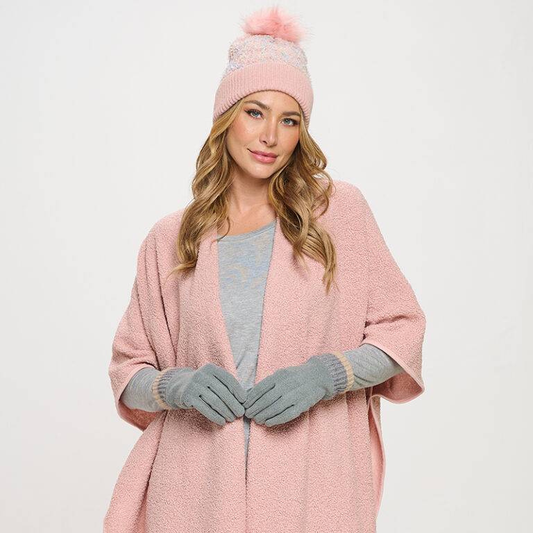 Accent girl in pink winter outerwear