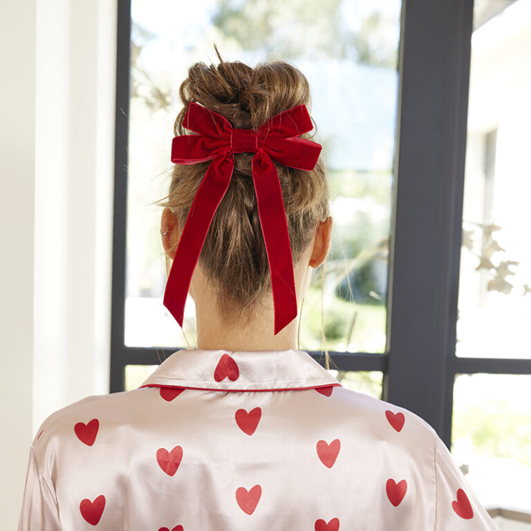 Bella Red bow in hair