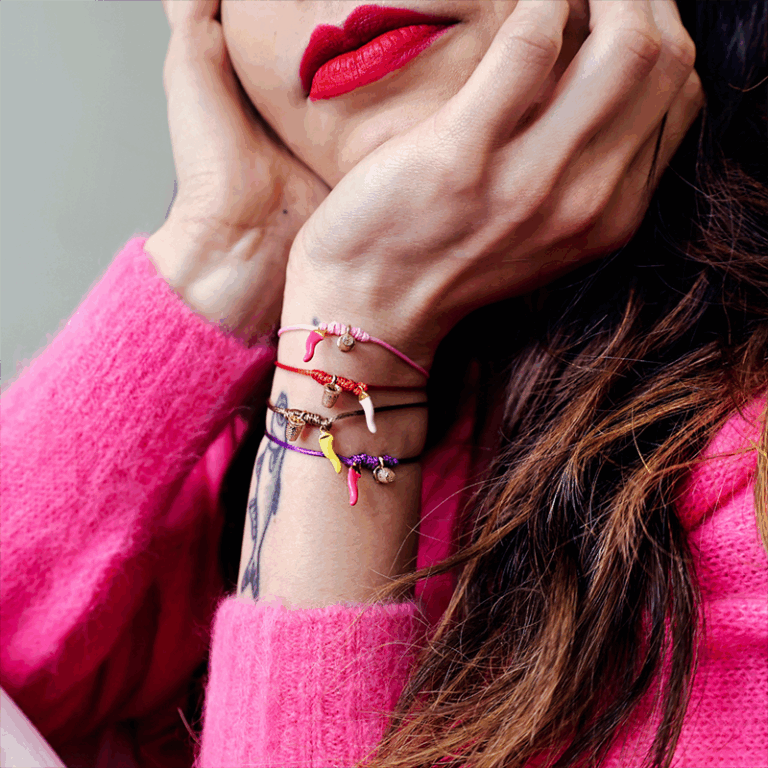 Keep Out Bracelets pink